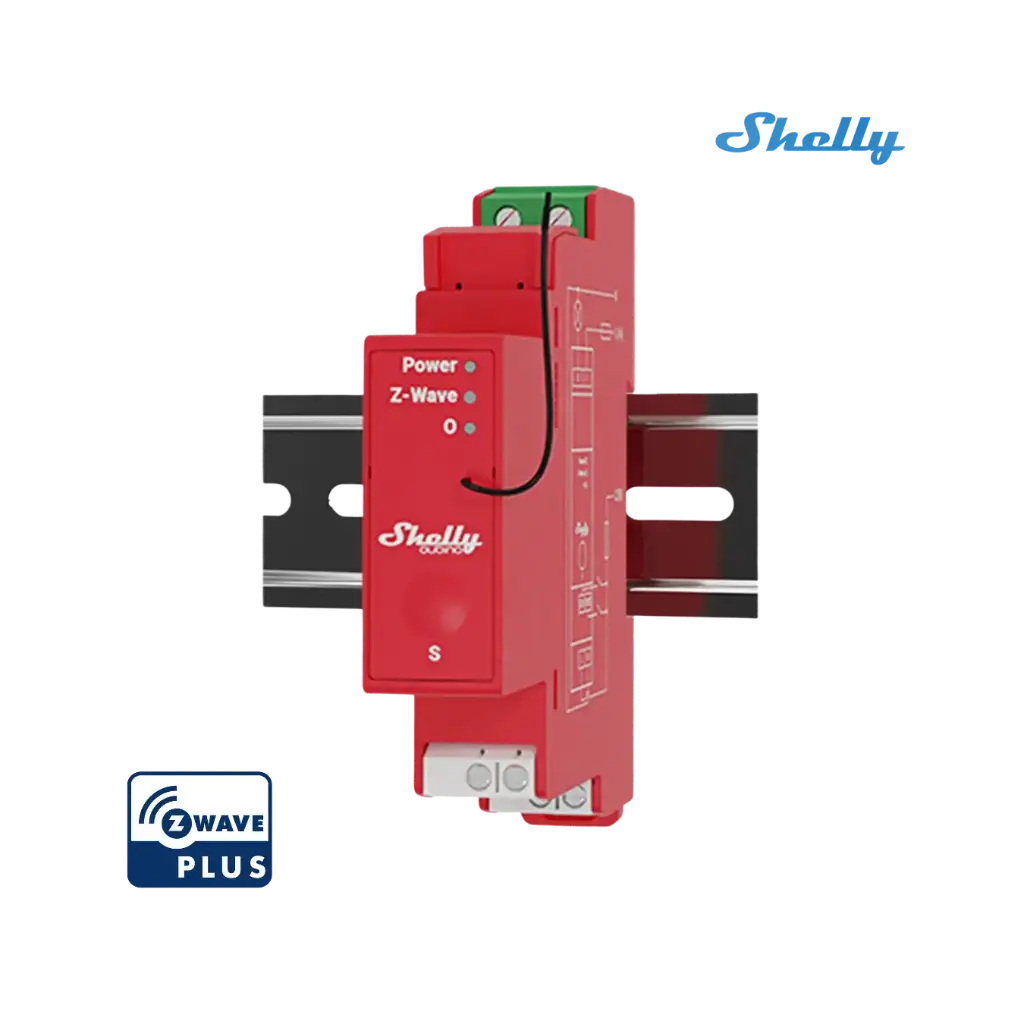Shelly Wave Pro 1PM — Riel DIN con medición 
