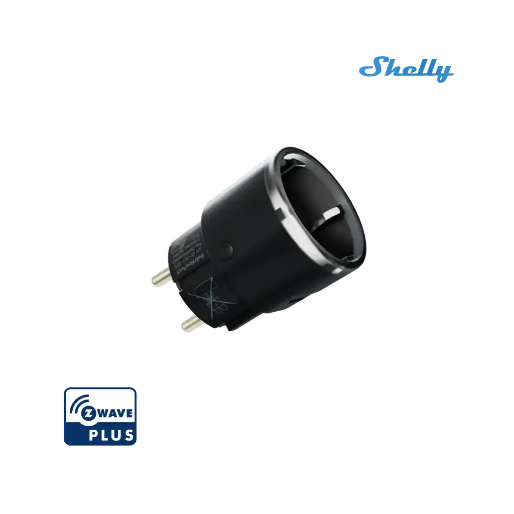 Shelly Wave Plug S — Enchufe Inteligente Negro 