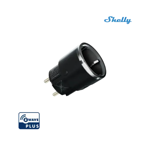 [3800238071776] Shelly Wave Plug S — Enchufe Inteligente Negro 